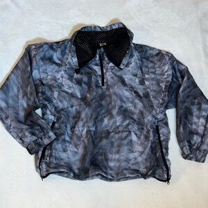 Champion C9 Women’s Grey Crop Bomber Jacket Holographic Long Sleeve 1/4 Zip SZ L